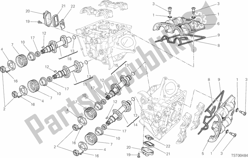 Toutes les pièces pour le Culasse: Système De Distribution du Ducati Hypermotard LS Thailand 821 2015
